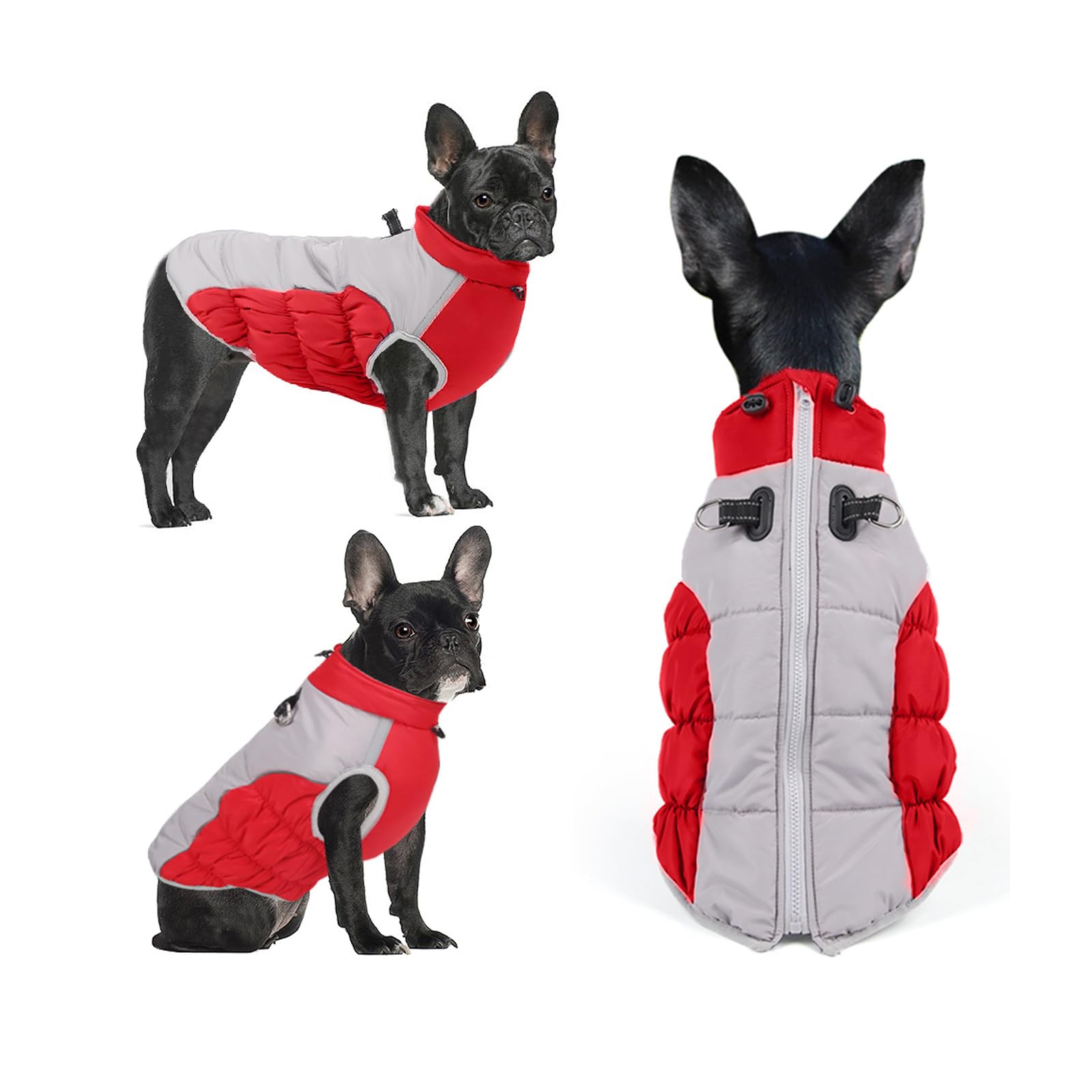 Dog Cold Weather Coats - Cozy Waterproof Windproof Reversible Winter Dog Jacket, Thick Padded Warm Coat