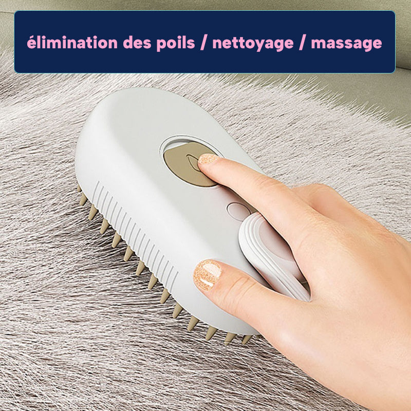 Brosse Vapeur 3 en 1 pour Chien et Chat