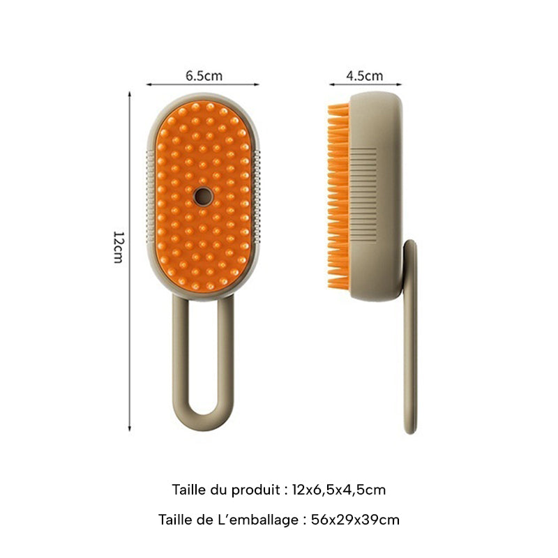 Brosse Vapeur 3 en 1 pour Chien et Chat